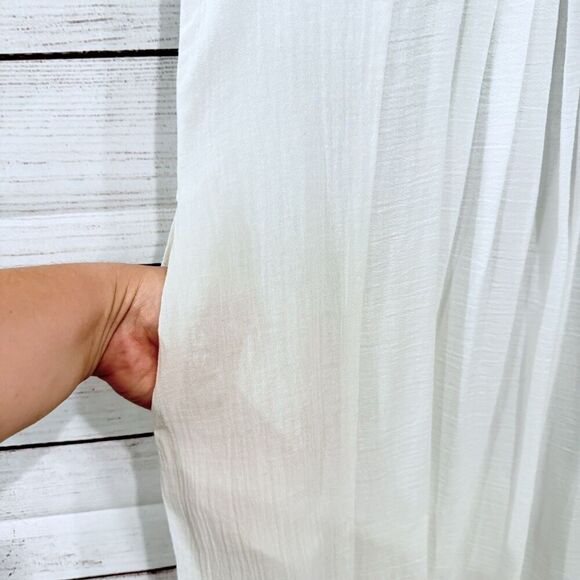 Ghosttropic White Short Sleeve Tunic Dress Size Medium Vacation Beach Cruise - Picture 5 of 11